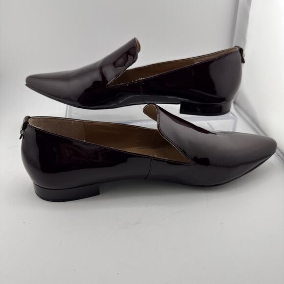Calvin Klein Women’s Elin Oxblood Patent Leather Pointed Shoes Flats Sz 9 M NWB - Picture 6 of 10